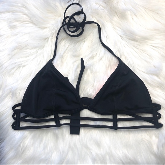 PINK Victoria's Secret Other - Victoria’s Secret Pink Black Strappy Bikini Top